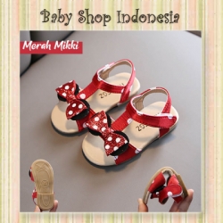d S1022 Sepatu Sandal Anak Import Murah Sepatu Sandal Anak Perempuan Mini Polka Bow Merah  large